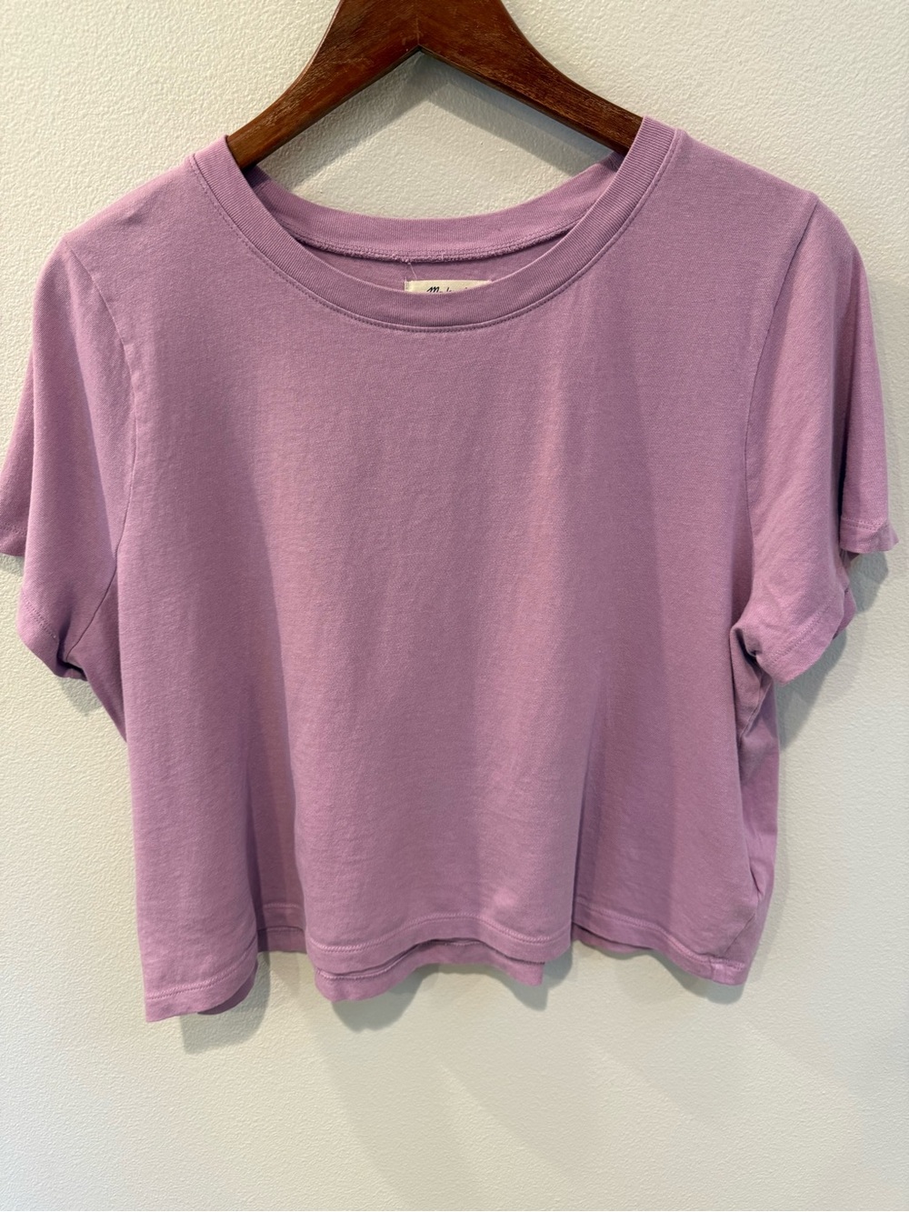 Madewell Cropped Crewneck Tee — Light Purple